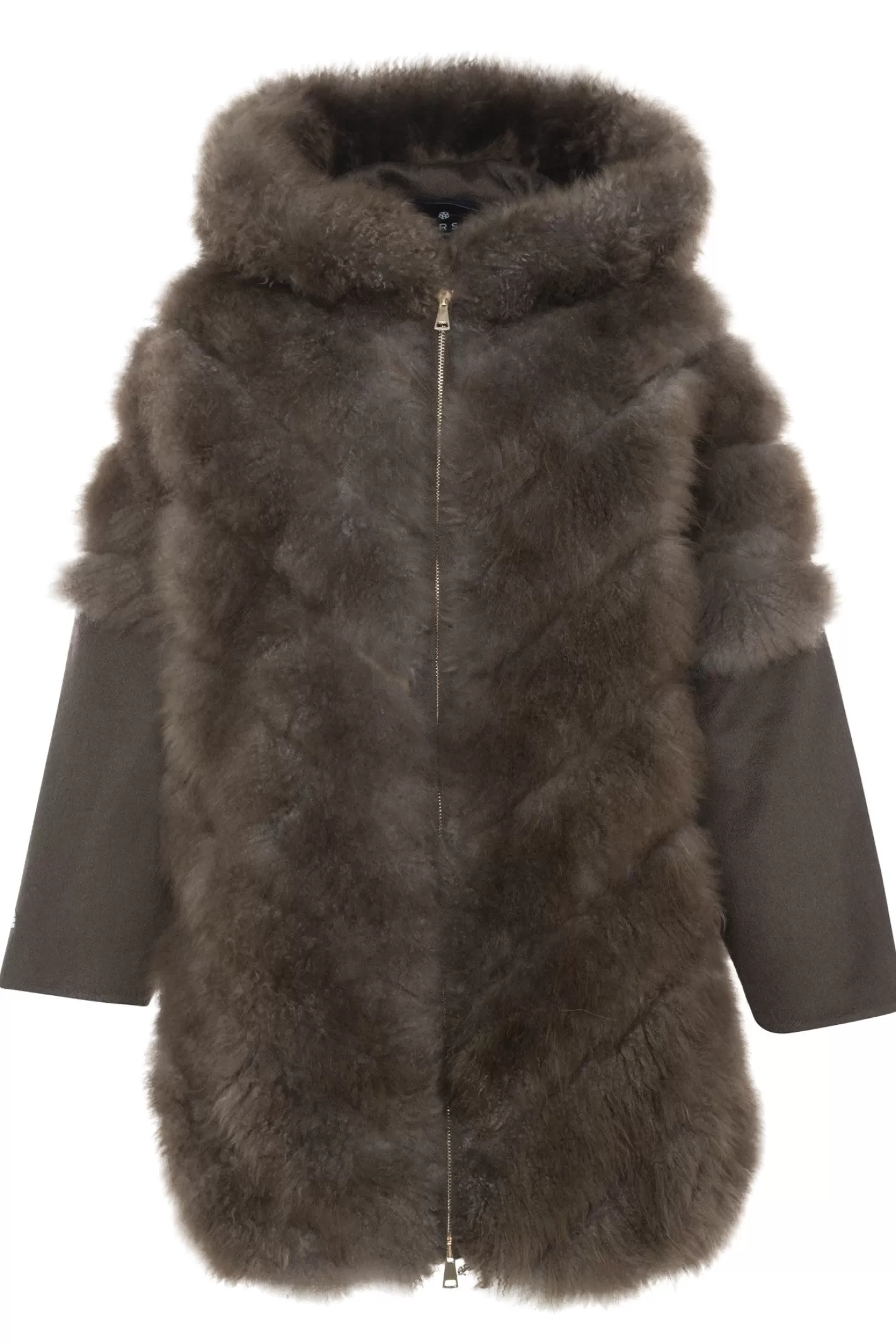 Parka d'hiver élégante GORSKI Montréal - Manteau femme exclusif en cachemire de chèvre avec coupe diagonale, dotée de manches et dos en cachemire luxe Loro Piana