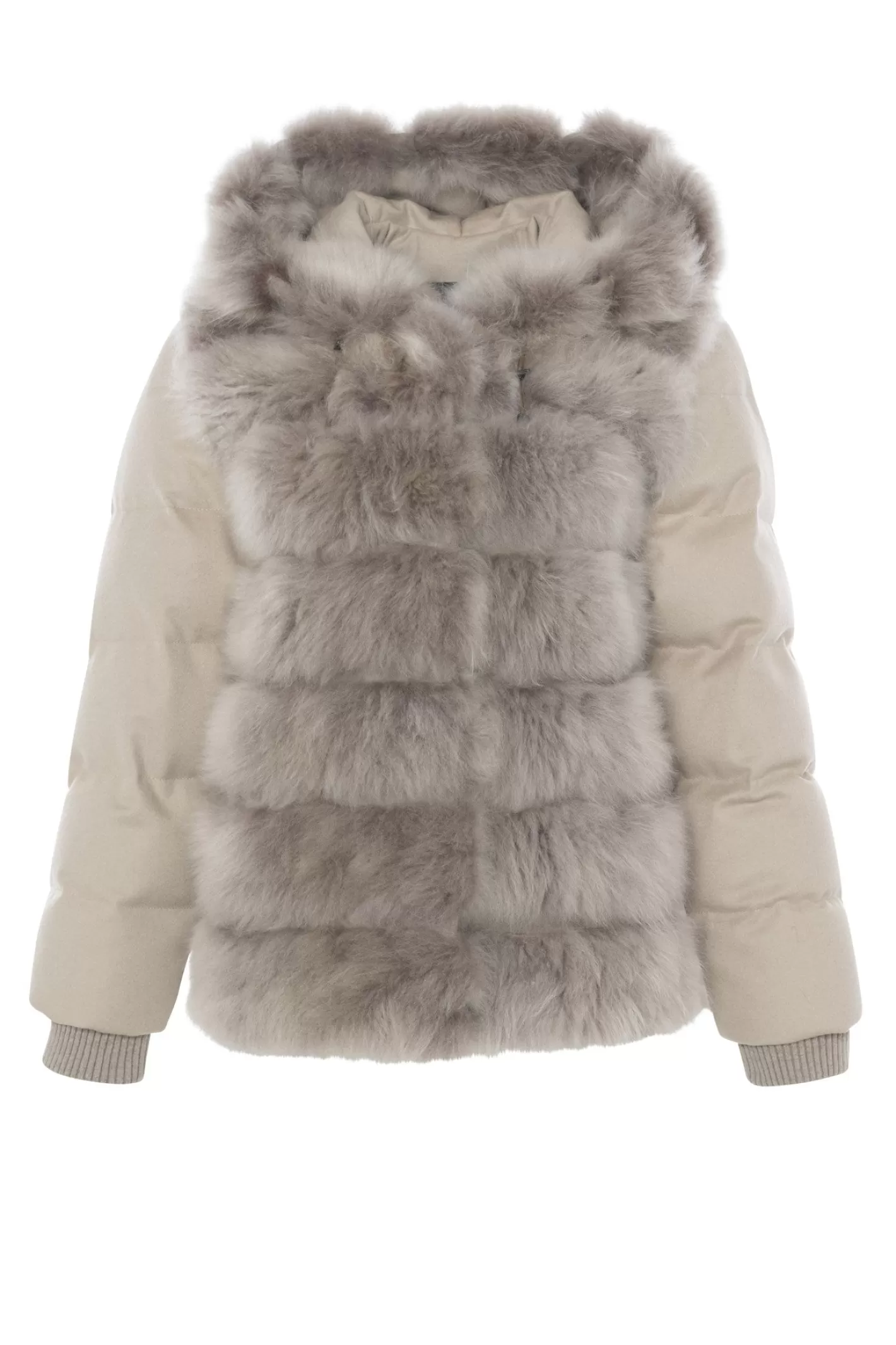 Parka femme GORSKI Montréal - Édition exclusive en duvet matelassé avec inserts en cachemire Loro Piana  

(Doublure capitonnée - Manches et dos en cachemire d'exception - Confort haut de gamme)