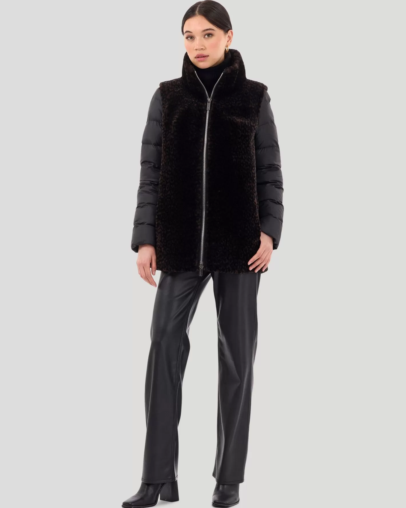 Veste GORSKI pour Femme - Montréal Exclusive en Agneau Shearling, Doublure Matelassée Amovible et Style Urbain Élégant