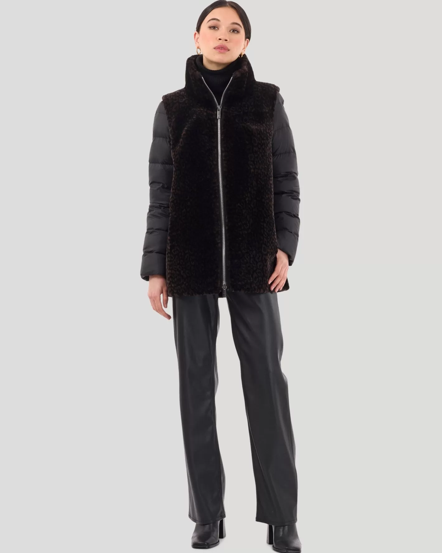 Veste GORSKI pour Femme - Montréal Exclusive en Agneau Shearling, Doublure Matelassée Amovible et Style Urbain Élégant