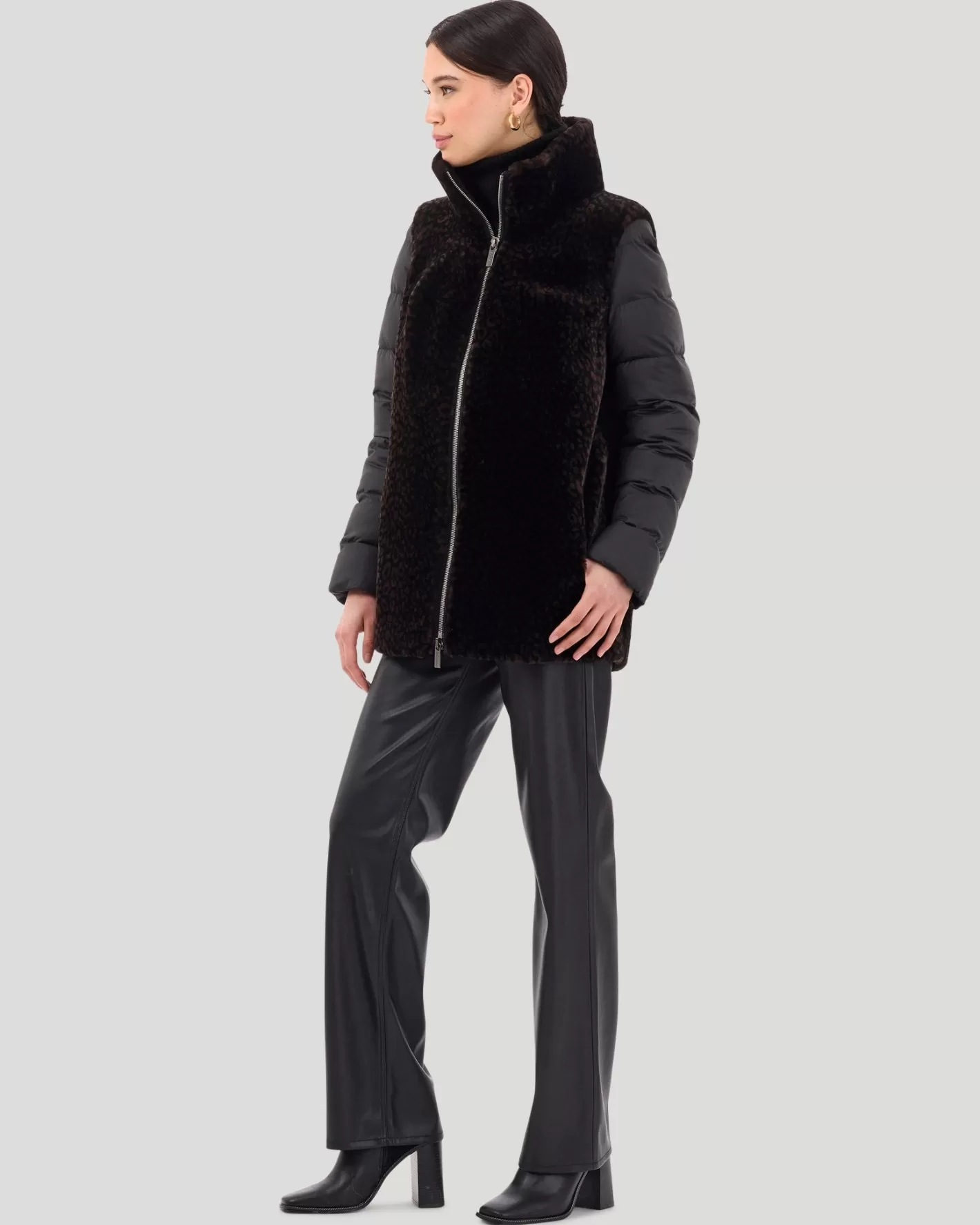 Veste GORSKI pour Femme - Montréal Exclusive en Agneau Shearling, Doublure Matelassée Amovible et Style Urbain Élégant