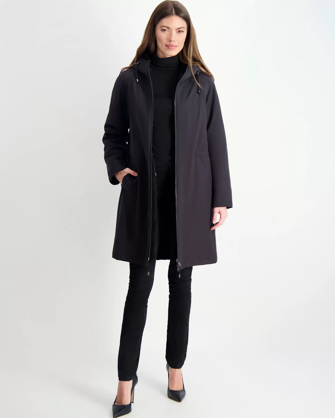 Parka réversible en agneau shearling et nylon - Édition exclusive Montréal par GORSKI pour femme