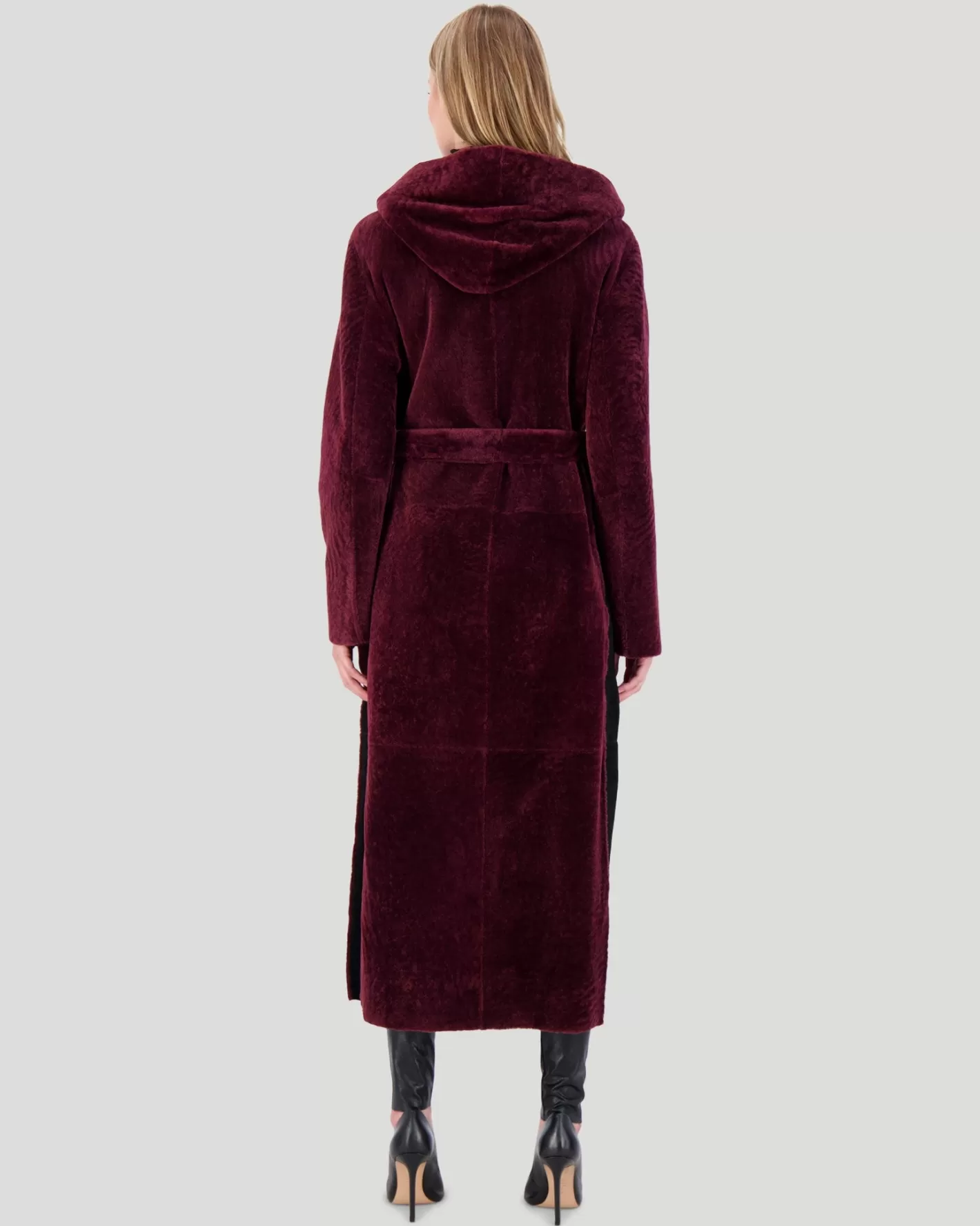 GORSKI - Doudoune élégante en agneau shearling avec fermeture éclair et ceinture ajustable - Modèle Montréal Collection Hiver