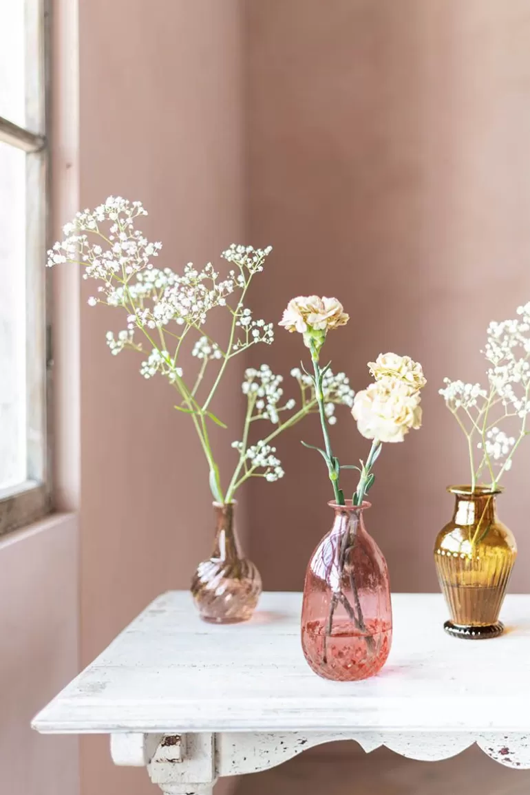 Collection de 3 vases décoratifs Pip Studio - Verre transparent avec touches rosées, idéales pour sublimer votre intérieur 

(Version alternative plus poétique : Trio de vases en cristal soufflé Pip Studio - Nuances poudrées pour une élégance bohème)