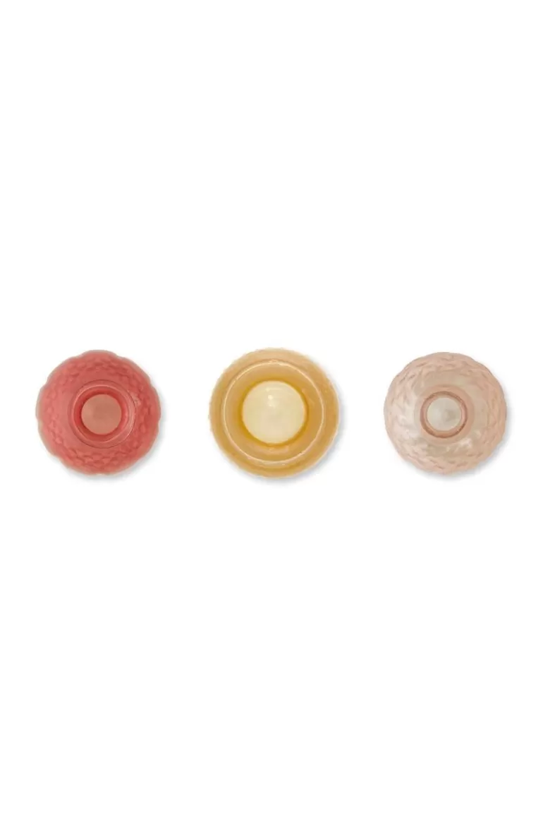 Collection de 3 vases décoratifs Pip Studio - Verre transparent avec touches rosées, idéales pour sublimer votre intérieur 

(Version alternative plus poétique : Trio de vases en cristal soufflé Pip Studio - Nuances poudrées pour une élégance bohème)