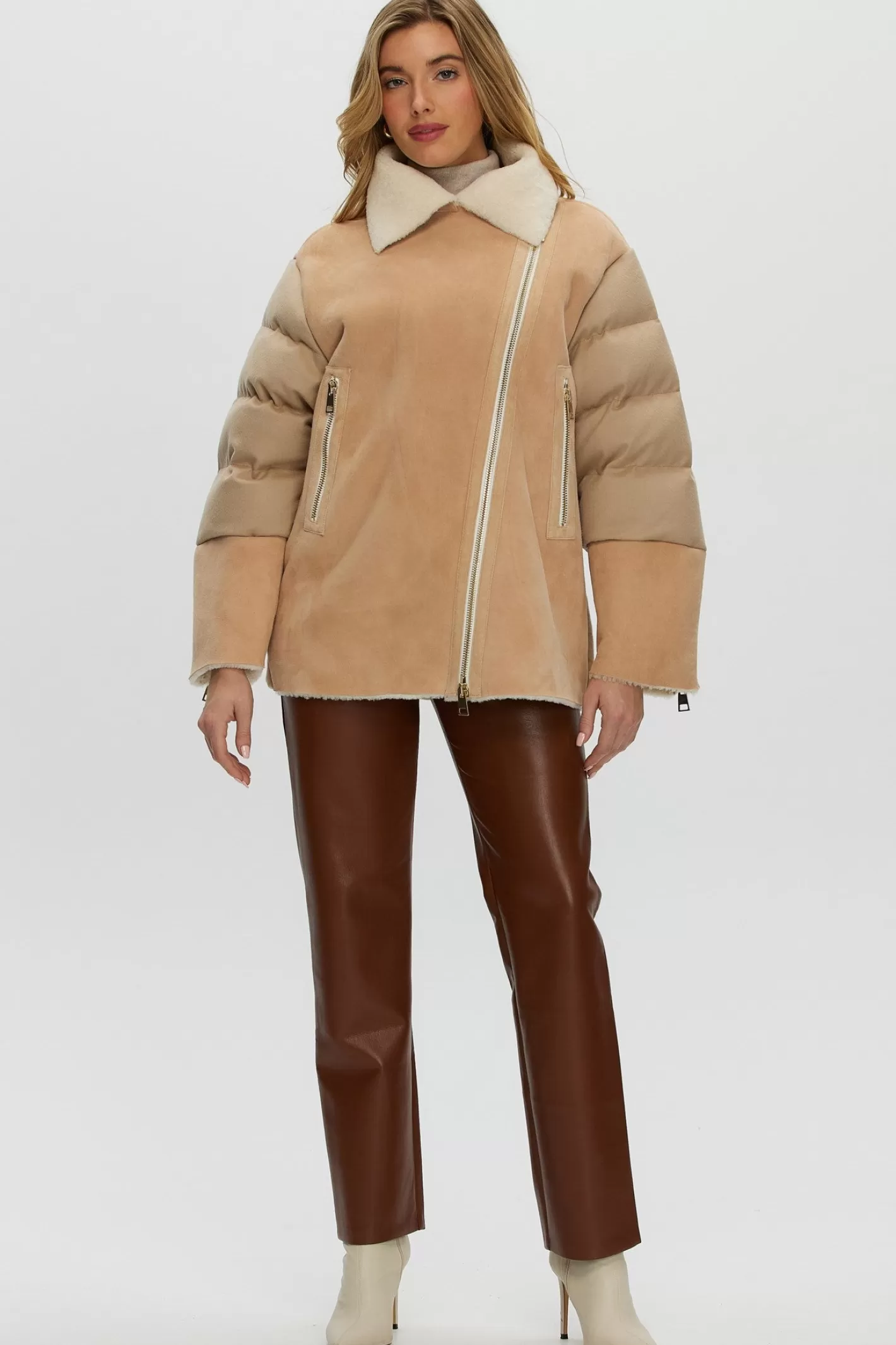 Veste matelassée Montréal en agneau shearling et cachemire Loro Piana - Doudoune d'hiver premium pour femme par GORSKI