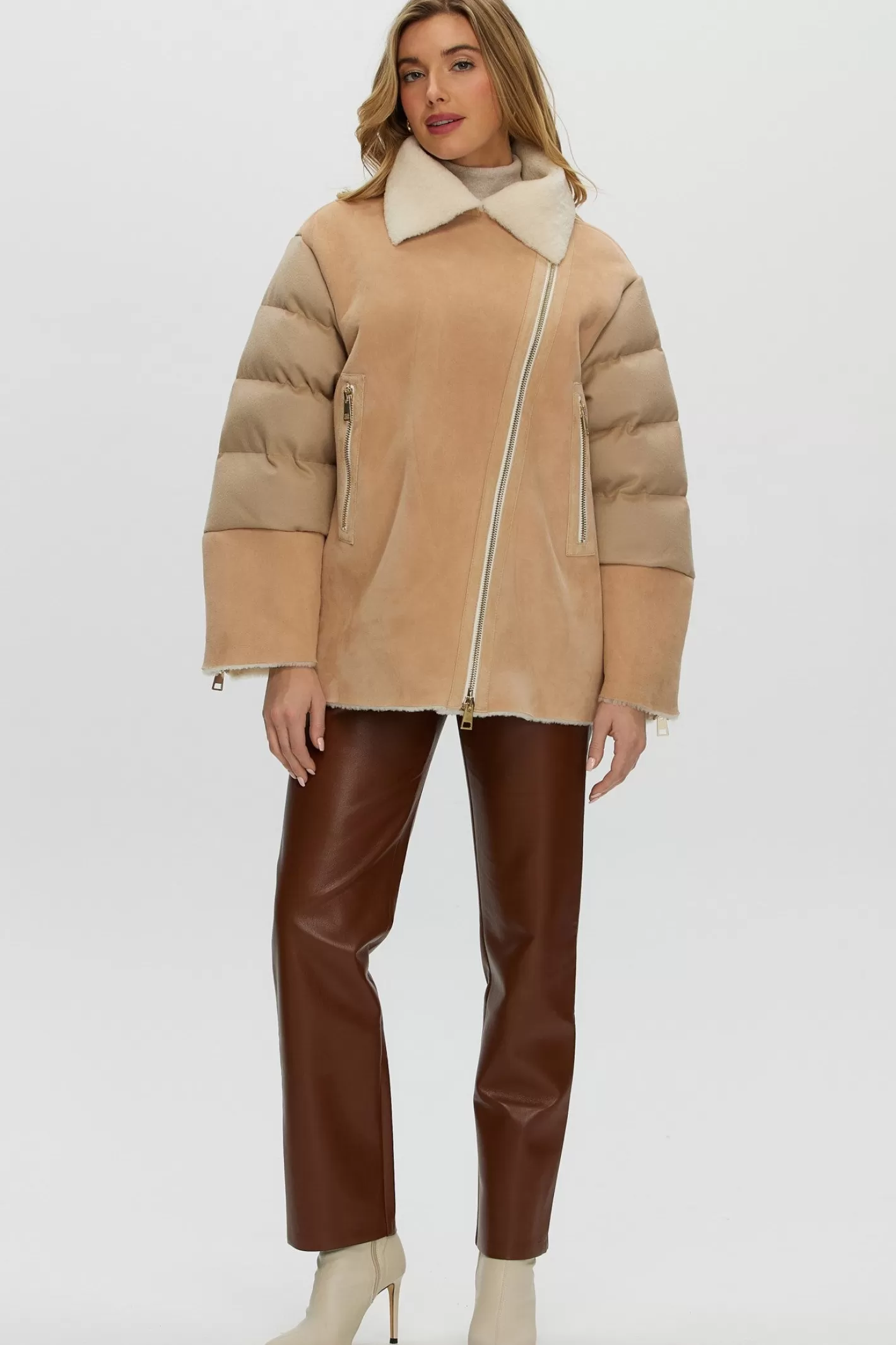 Veste matelassée Montréal en agneau shearling et cachemire Loro Piana - Doudoune d'hiver premium pour femme par GORSKI