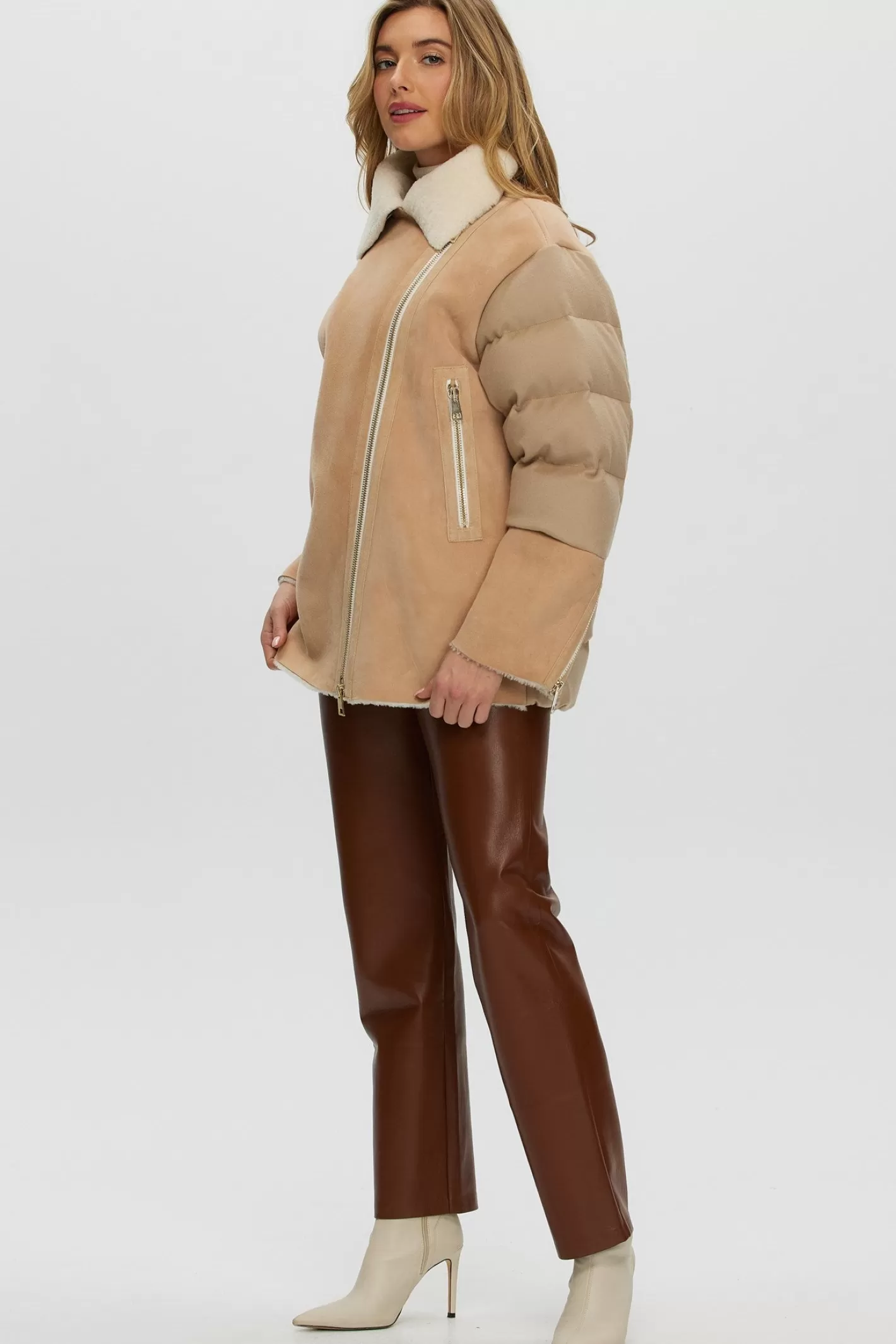 Veste matelassée Montréal en agneau shearling et cachemire Loro Piana - Doudoune d'hiver premium pour femme par GORSKI