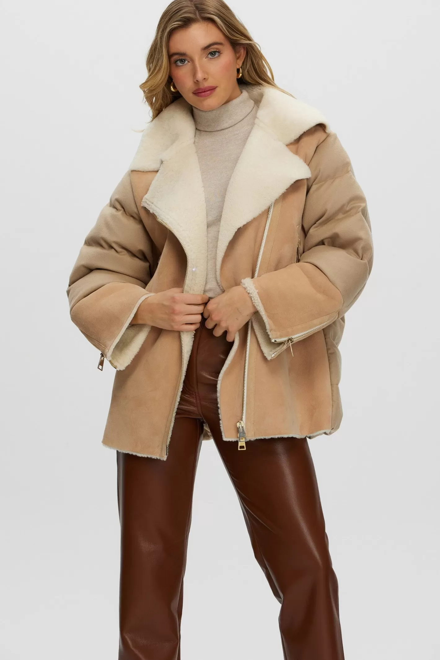 Veste matelassée Montréal en agneau shearling et cachemire Loro Piana - Doudoune d'hiver premium pour femme par GORSKI