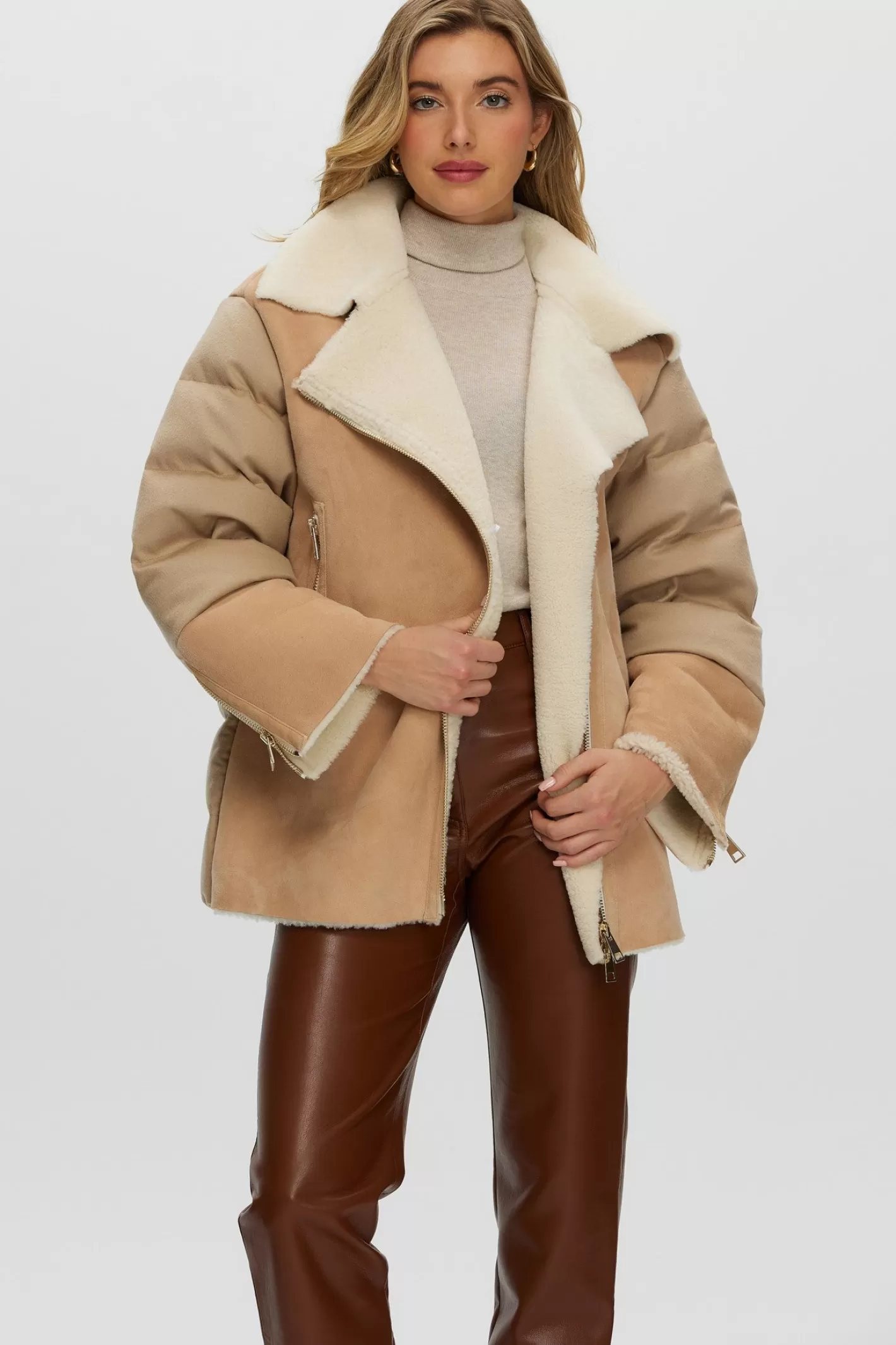 Veste matelassée Montréal en agneau shearling et cachemire Loro Piana - Doudoune d'hiver premium pour femme par GORSKI