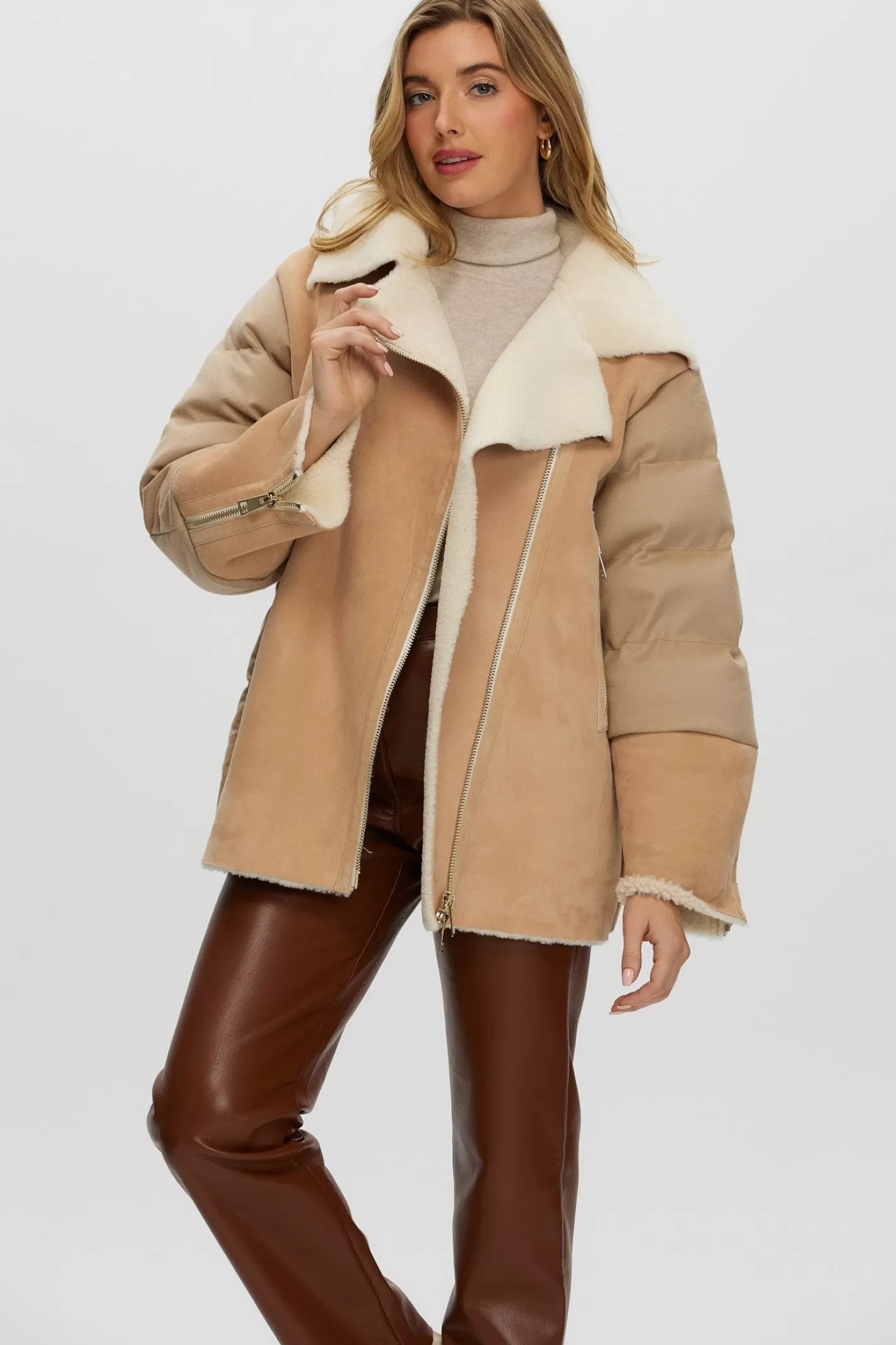 Veste matelassée Montréal en agneau shearling et cachemire Loro Piana - Doudoune d'hiver premium pour femme par GORSKI