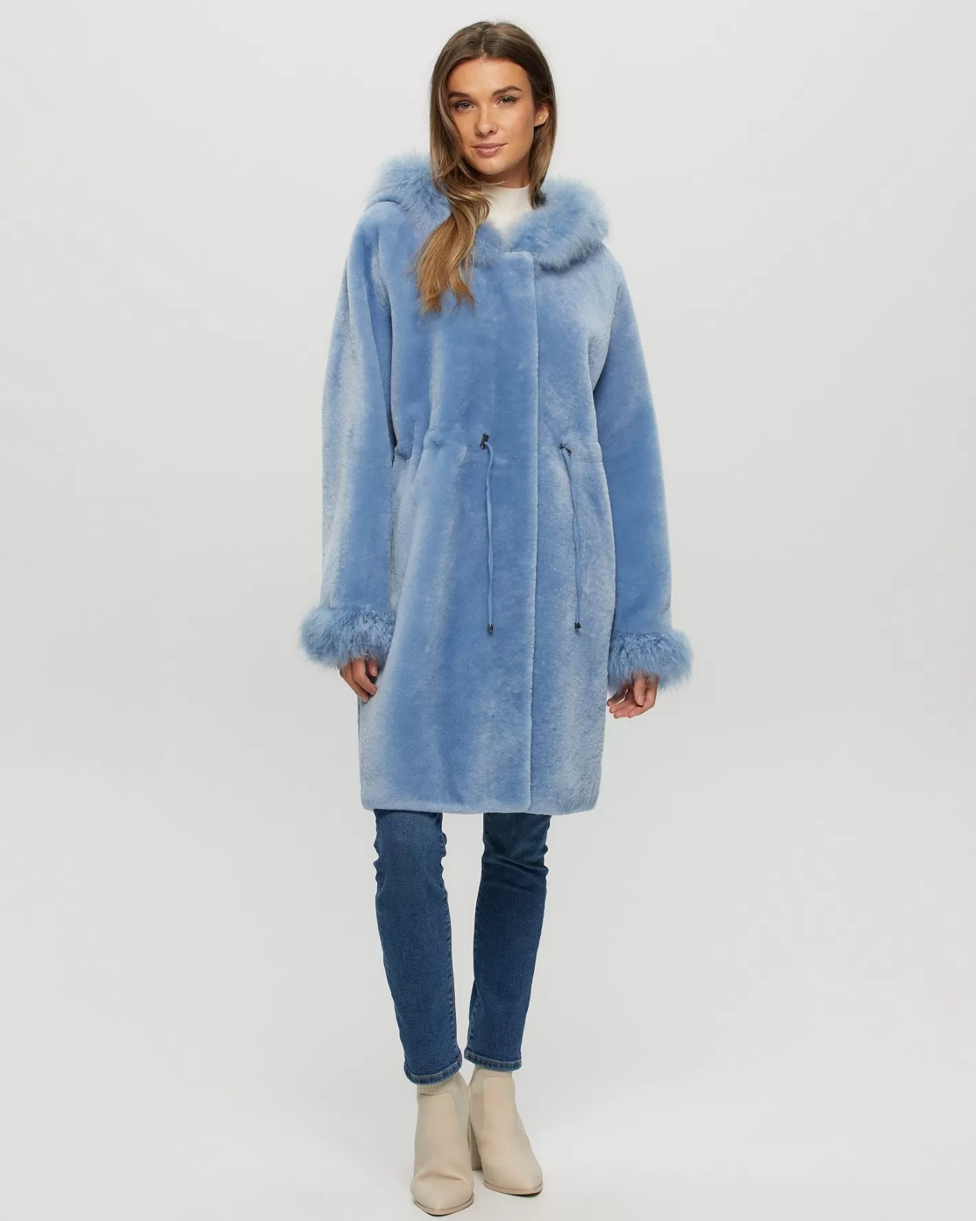 Parka d'hiver femme GORSKI Montréal – Doublure en agneau shearling avec passepoils en cachemire de chèvre sélectionné  

（：，，，。，，
