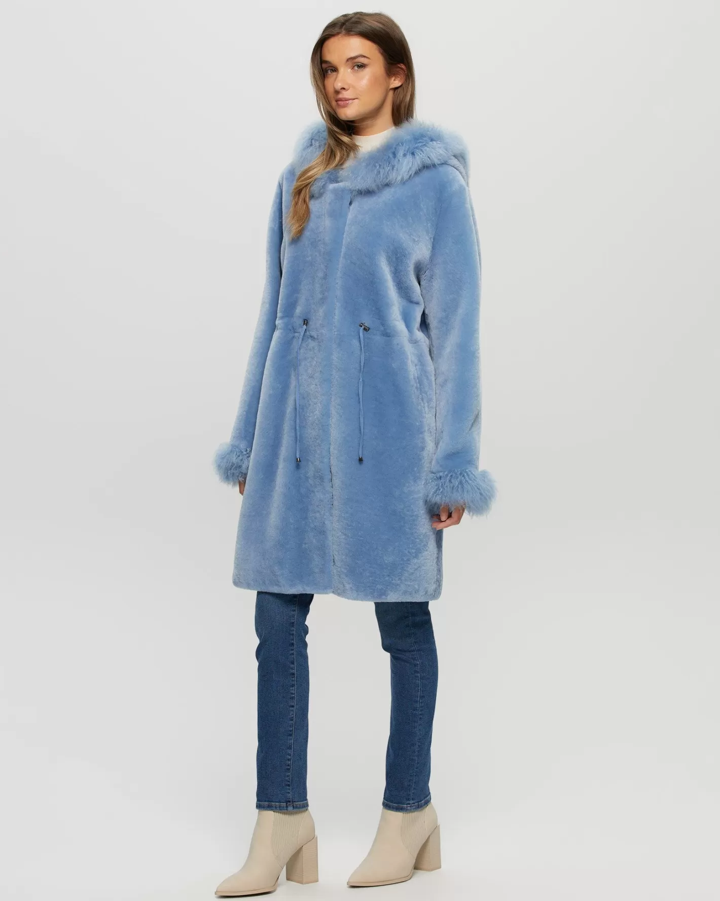 Parka d'hiver femme GORSKI Montréal – Doublure en agneau shearling avec passepoils en cachemire de chèvre sélectionné  

（：，，，。，，