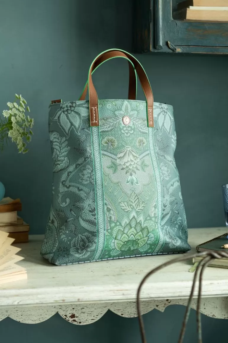 Sac Shopping Carré Pip Studio - Collection Kyoto Festival en Vert Vif Élégant