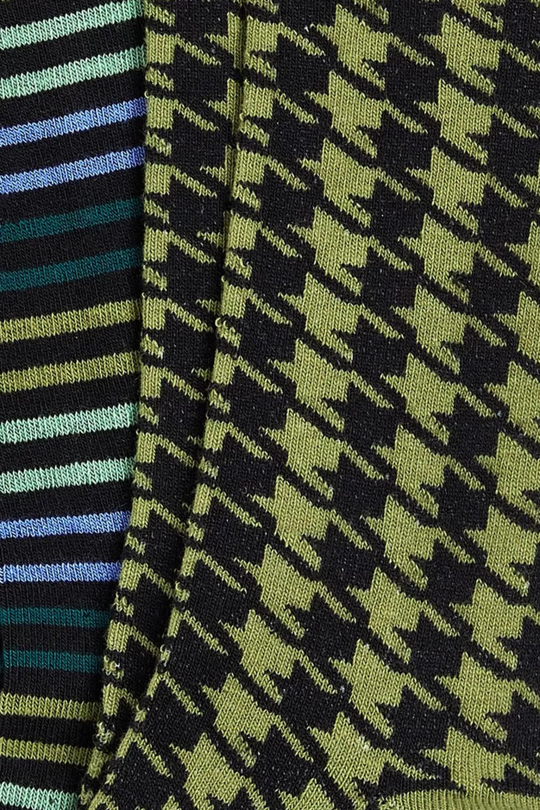 Chaussettes Femme King Louie - Duo Élégant Motif Pied-de-Poule - Confort Quotidien À la fois Tendance et Intemporel