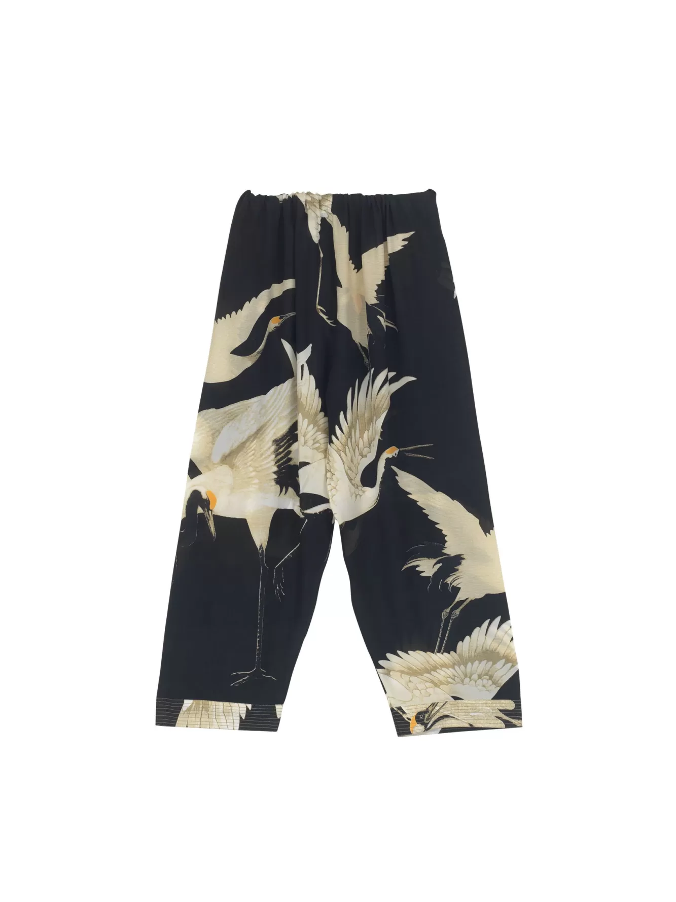 Pantalon Élégance Noir Cigogne - Crêpe Souple pour Femme - Confort Lounge & Style Palazzo