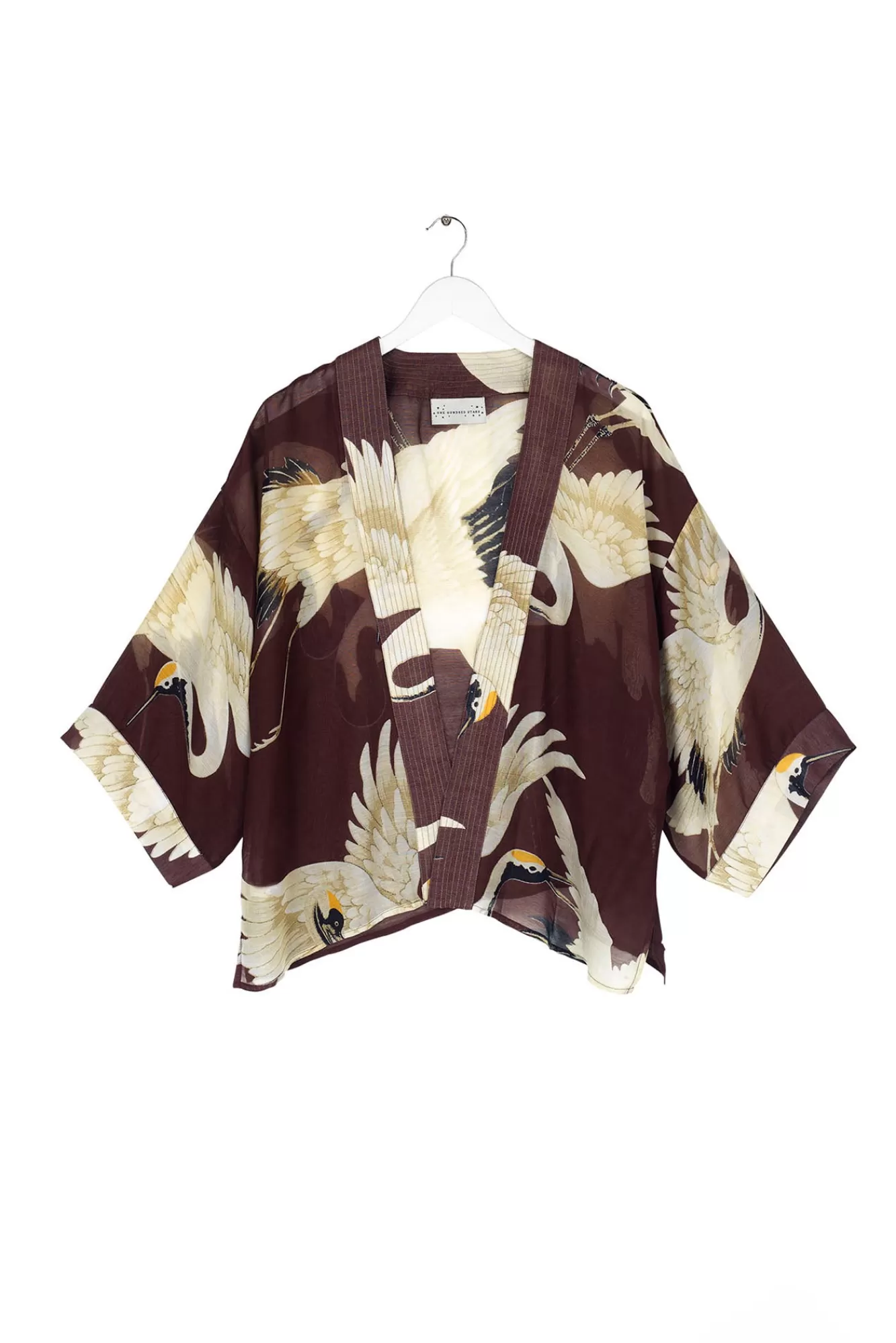 Élégant Kimono Femme Bordeaux Cigogne - Tunique légère Collection Cent Étoiles