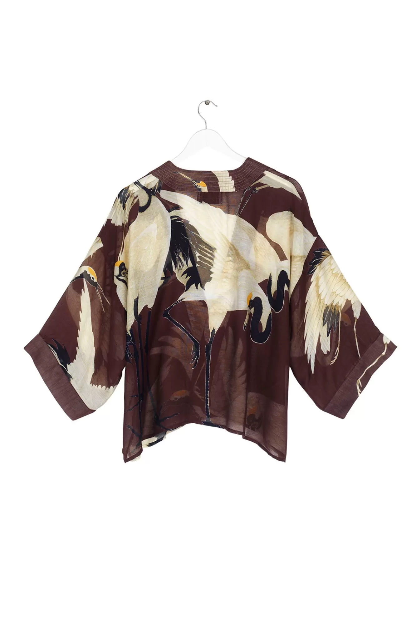 Élégant Kimono Femme Bordeaux Cigogne - Tunique légère Collection Cent Étoiles