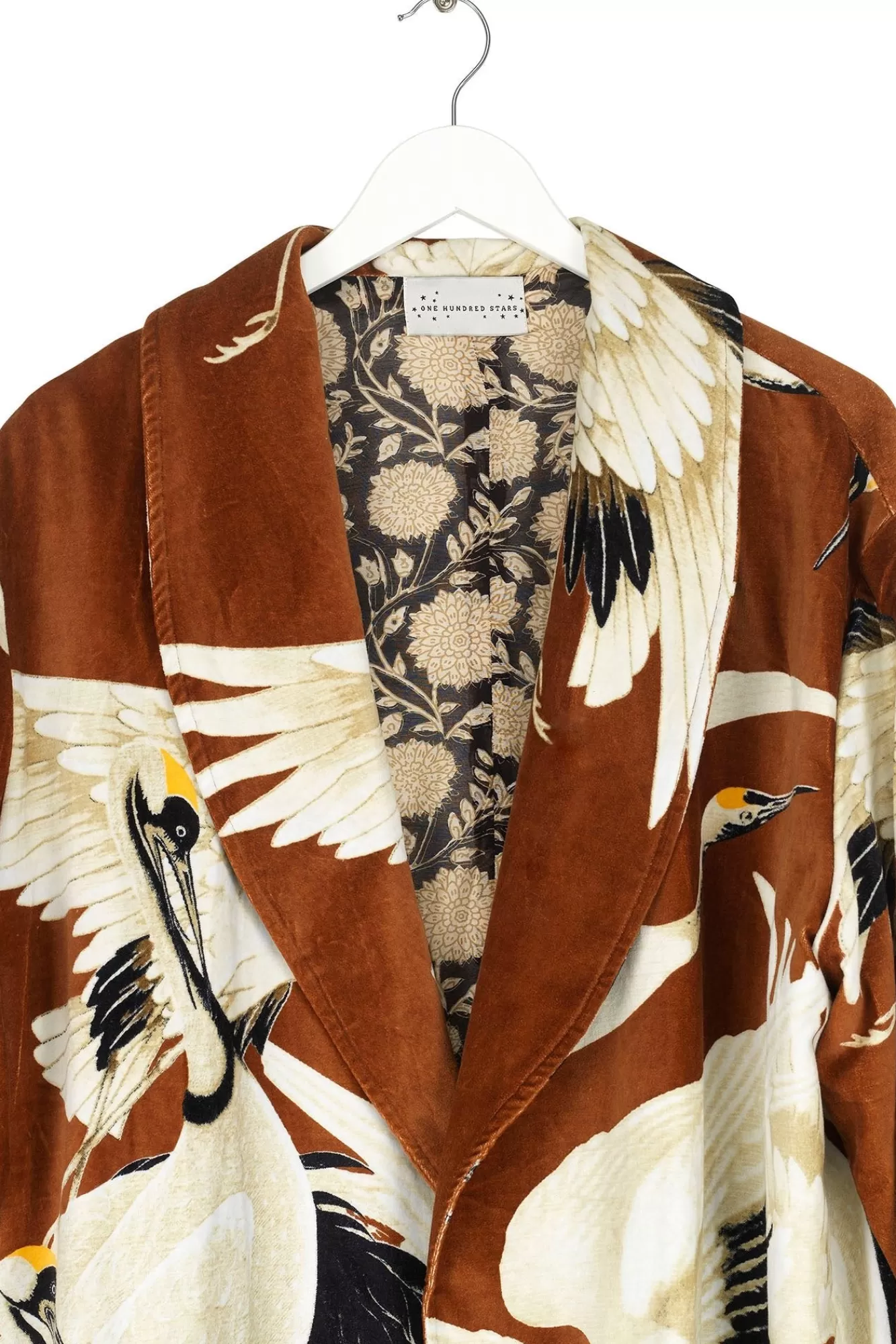 Découvrez la veste boyfriend en velours cigogne havane - Collection Cent Étoiles pour femme