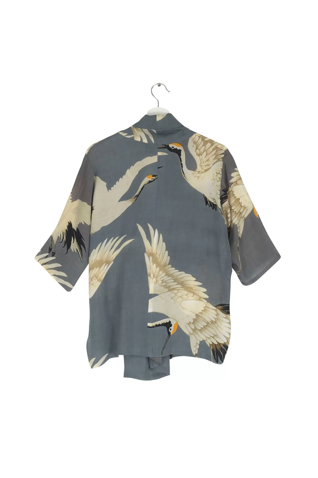 Blouse Femme Rachel - Motif Cigognes Étoilées sur Fond Ardoise Dégradé