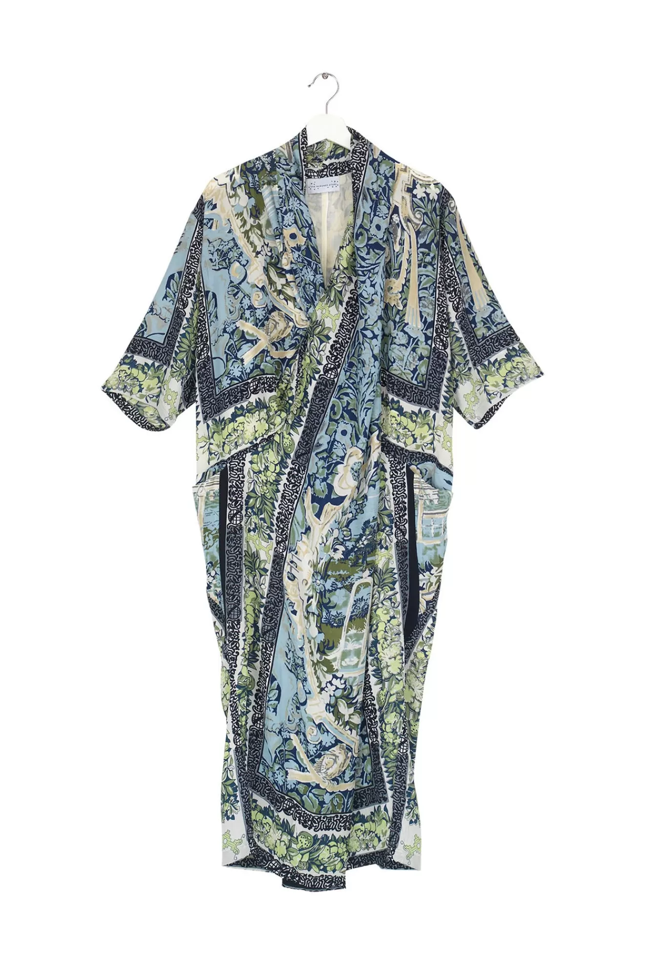 Robe Rachel Bleu Océan Brodée - Collection Étoiles by One Hundred Stars | Élégance Maritime & Broderie Artisanale