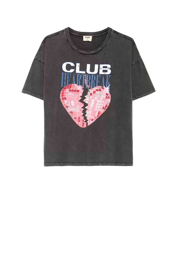 T-shirt décontracté Five Jeans - Collection Cœur Brisé en coton premium