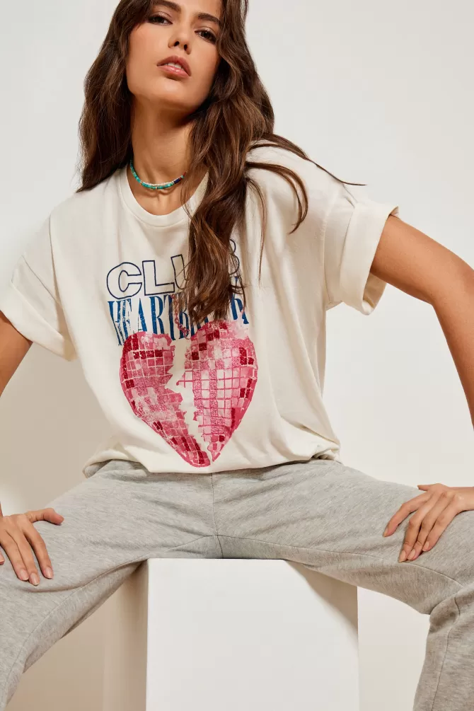 T-shirt décontracté Five Jeans - Collection Cœur Brisé en coton premium