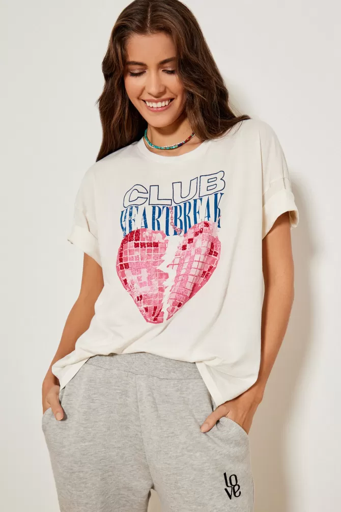 T-shirt décontracté Five Jeans - Collection Cœur Brisé en coton premium