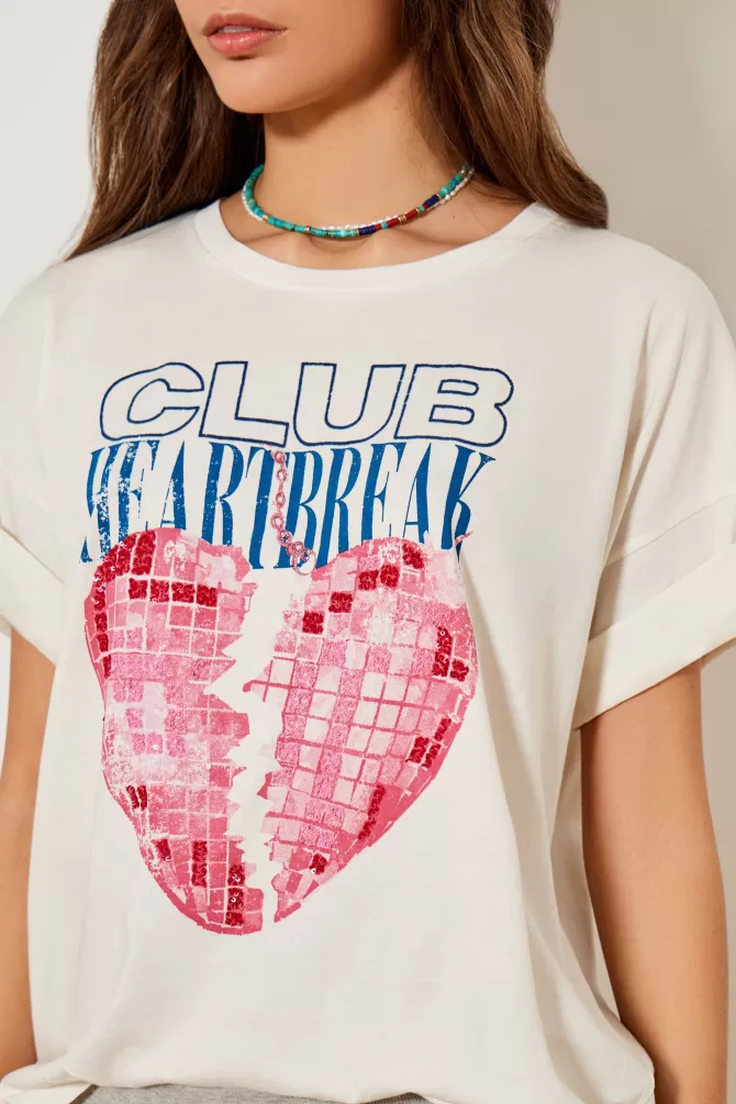 T-shirt décontracté Five Jeans - Collection Cœur Brisé en coton premium