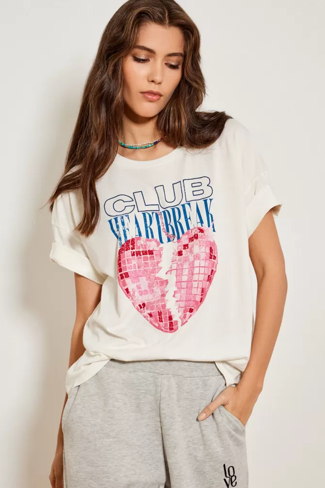 T-shirt décontracté Five Jeans - Collection Cœur Brisé en coton premium