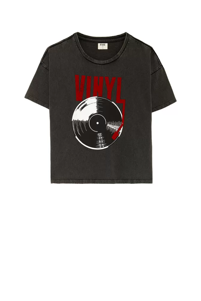 T-shirt décontracté Five Jeans - Motif vinyle graphique style urbain