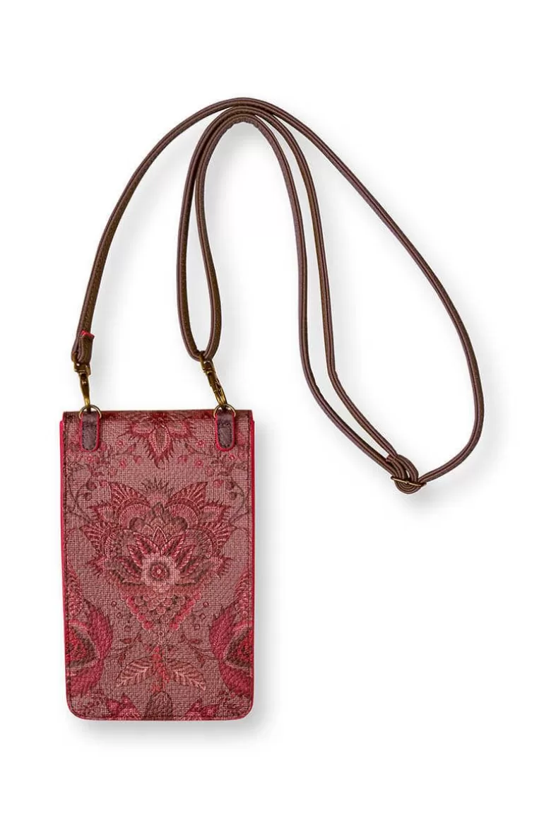 Étui Téléphone Élégant Pip Studio - Style Kyoto Festival en Kaki Foncé et Rose Romantique - Prix Doux