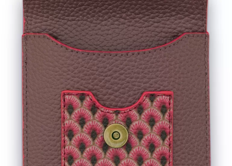 Étui Téléphone Élégant Pip Studio - Style Kyoto Festival en Kaki Foncé et Rose Romantique - Prix Doux