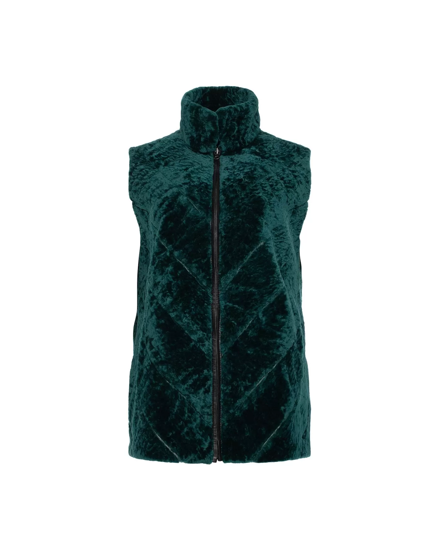 Veste Doudoune Réversible GORSKI Montréal - Agneau Shearling Texturé & Doublure Soie Taftetas pour Femme, Style Urbain Polyvalent