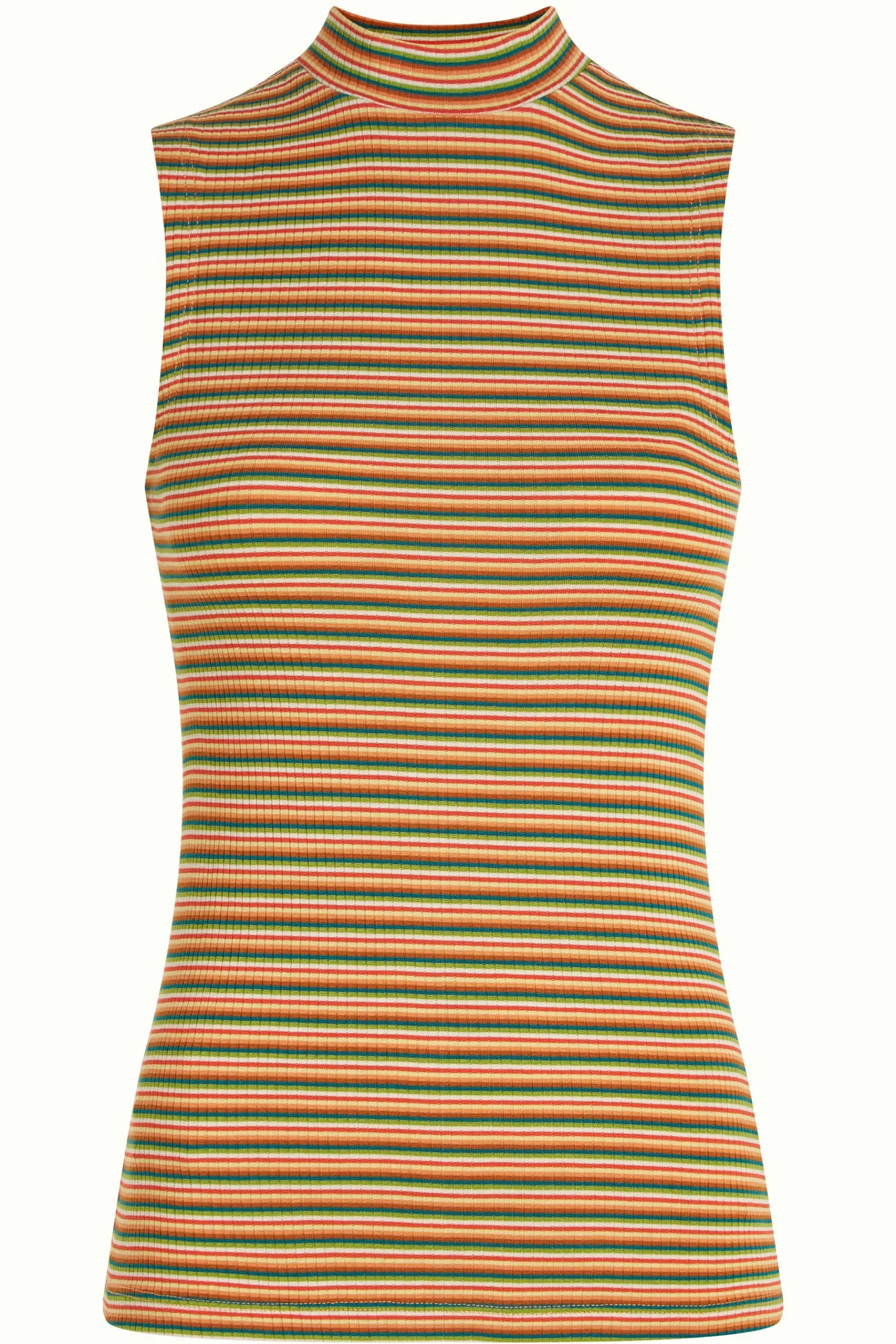DAMES – T-shirt col tortue Roi Louis – Coupe large à rayures décontractée