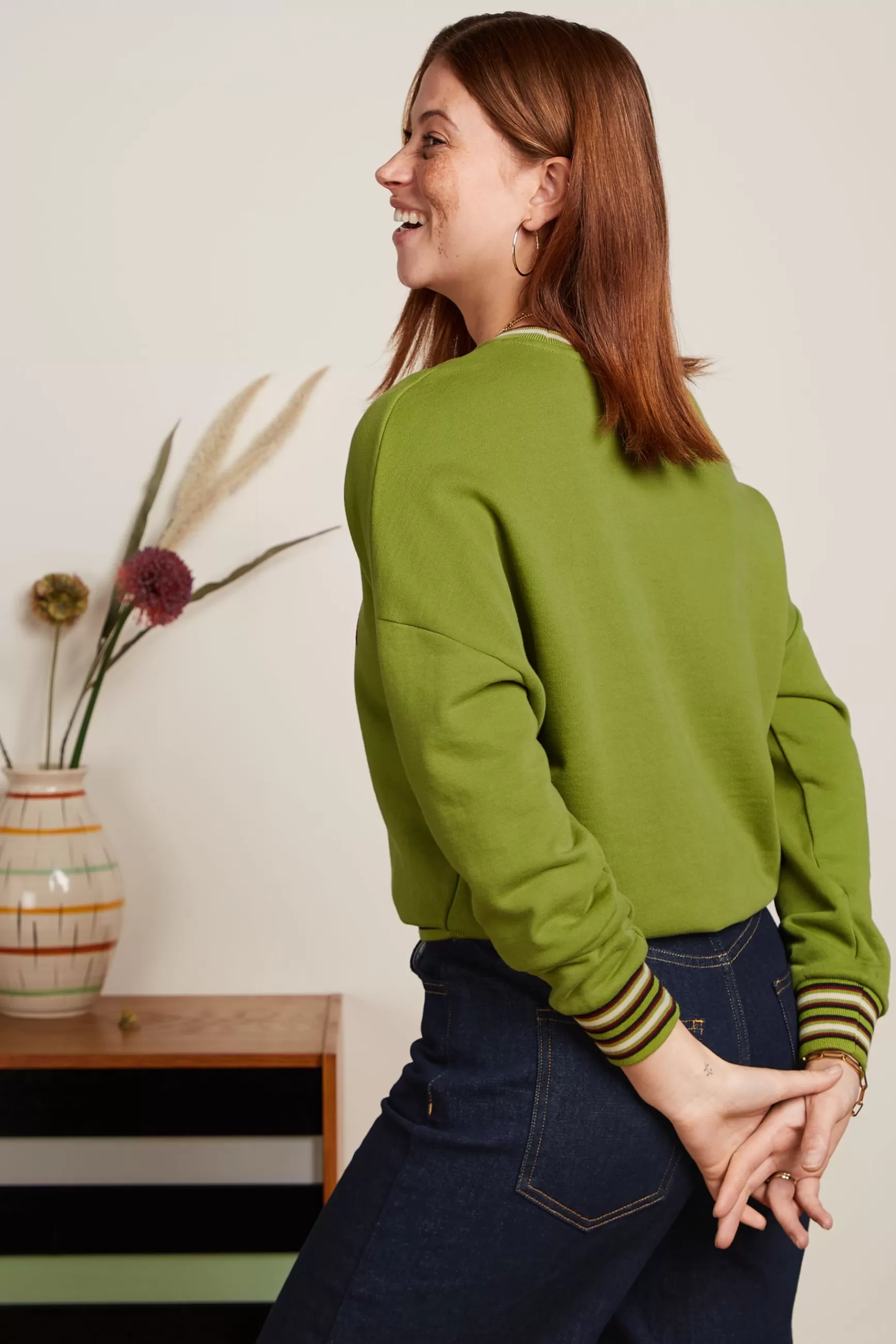 Chandail Valentina Roi Louis - Tricot bohème pêche à col brodé pour femme