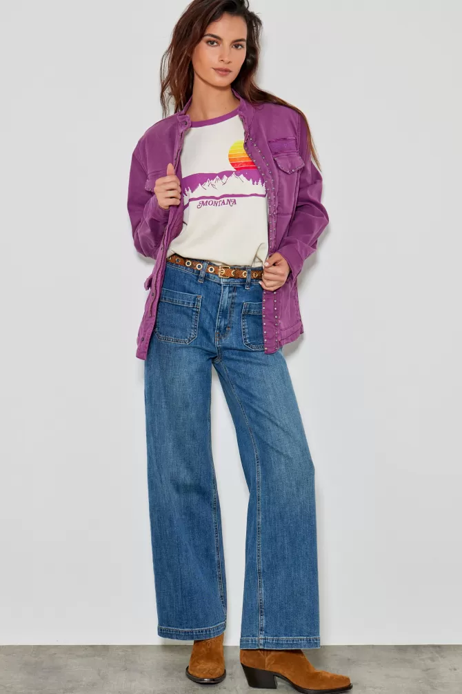 Veste en jean décontractée Brenda - Modèle 764 - Cinq poches fonctionnelles - Style intemporel pour look quotidien