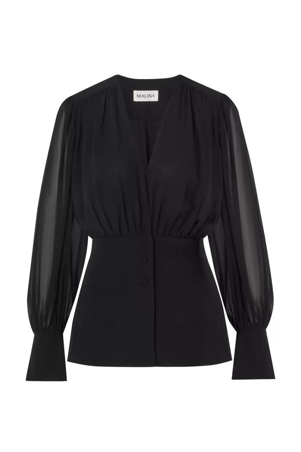 Chemisier Femme Malina Wilhelmina - Noir Élégant, Coupe Fluide | Pièce Signature Printemps 2024