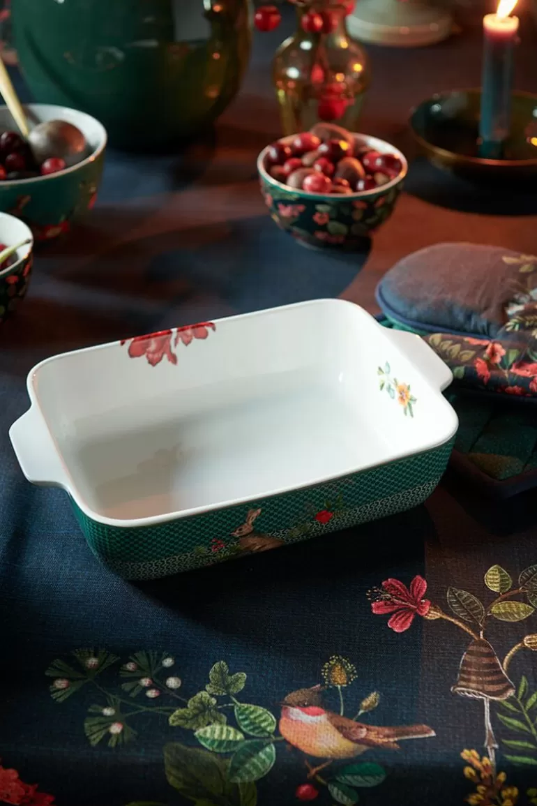 Pip Studio - Plat de Service Rectangulaire Grand en Vert Émeraude, Inspiré par un Hiver Enchanté - Design Pratique et Élégant - Prix Doux